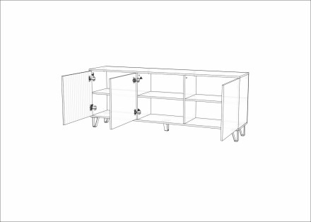 Тумба ТВ Ливерпуль, белый/бетон светлый 